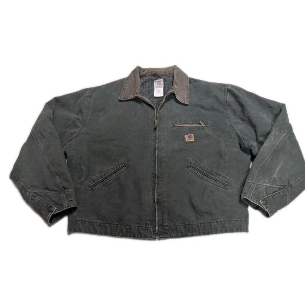 Vintage Carhartt Green Duck Canvas Detroit J97MOS Lined Work Jacket Mens XXL
